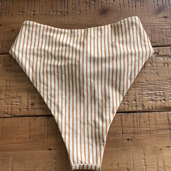 Yellow and brown high waisted swimsuit - Picture 3 of 4